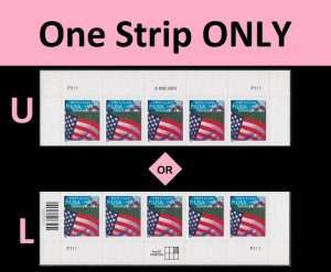 US 3449 Old Glory over Farm First Class 34c plate strip 5 P1111 MNH 2001