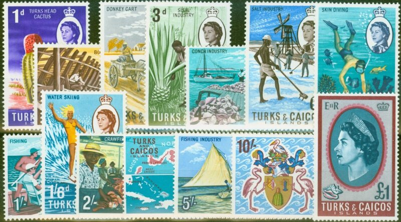 Turks & Caicos Is 1967 set of 14 SG274-287 V.F Lightly Mtd Mint