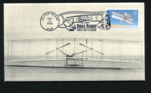 US 3783 First Flight Southport Cachet Wright Flyer