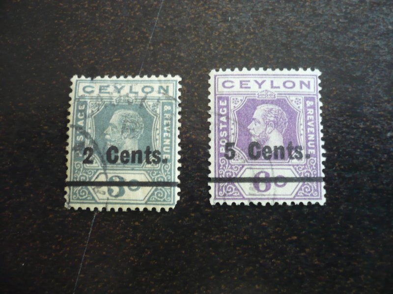 Stamps - Ceylon - Scott# 248-249 - Used Set of 2 Stamps