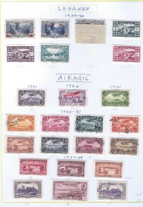 LEBANON USED  AIRMAIL 1939-1968 SCV $109.95 STARTS @ 15% OF CAT VALUE