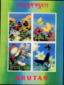 Bhutan 3D MNH Sc 95H Butterflies S/S Valued  $ 15.00