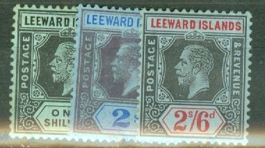 PS: Leeward Islands 46-7, 49, 51-6 mint CV $87.90; scan shows only a few