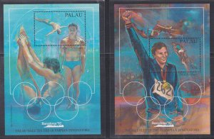 Palau # 304-309, Barcelona Summer Olympics Souvenir Sheets,  NH, 1/2 Cat.