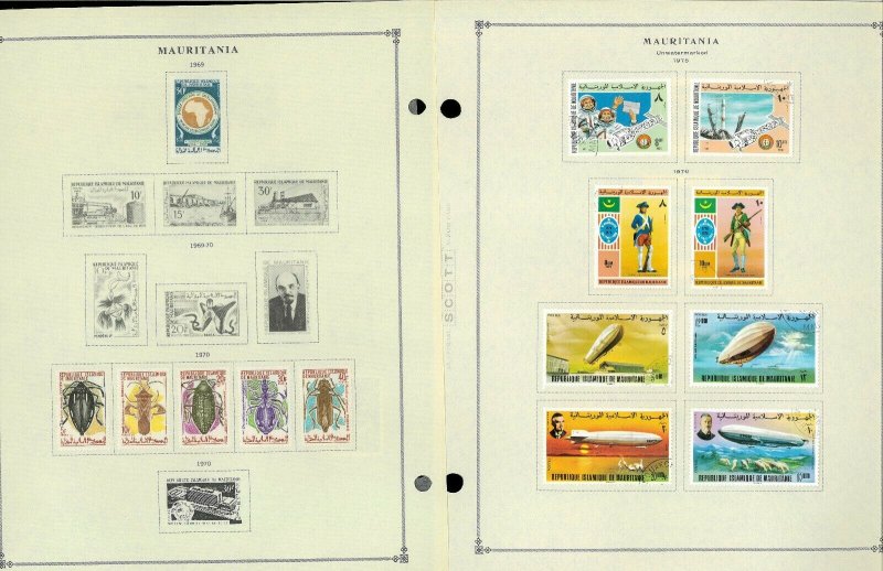 Mauritani 1941-1990 M & CTO Hinged on Scott International Pages Rhtough 1995