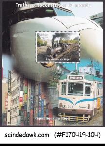 NIGER - 1998 RAILWAY LOCOMOTIVE / TRAINS - MINIATURE SHEET MNH