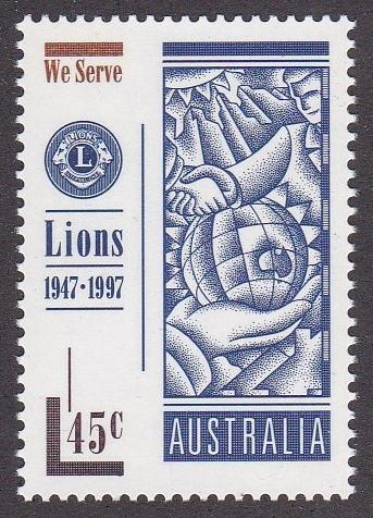 Australia # 1596, Lions Club in Australia 50th Anniversary, NH, 1/2 Cat.