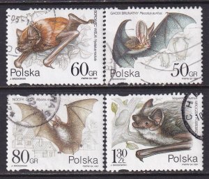 Poland 1997 Sc 3352-5 Bats Stamp Used