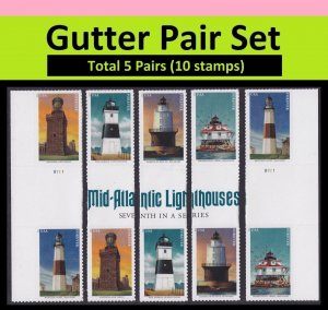 US 5621-5625 Mid-Atlantic Lighthouses F horz gutter pair set 5x2 MNH 2021