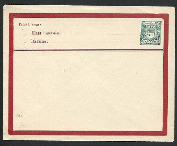 HUNGARY 16f envelope fine unused...........................................66419