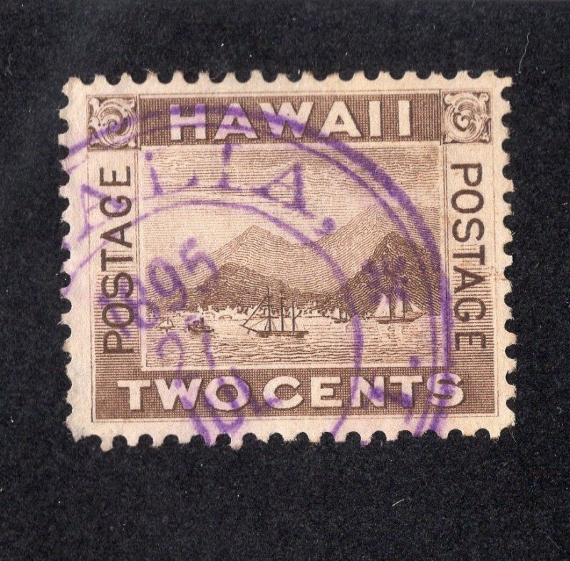 Hawaii 1894 2c brown Honolulu, Scott 75 used, value = 60c