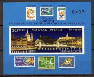 1982 - HUNGARY - European Security Conference - Scott #B328, sheet - MNH** VF