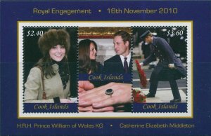 Cook Islands 2011 SG1619 Royal Engagement MS MNH