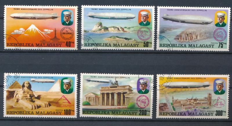 Malagasy 1976  Scott 545-548, C158-159 (6) CTO -  Zeppelin