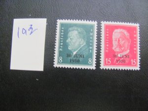 Germany 1930  MNH SC 385-386 SET VF/XF  22 EUROS (193)