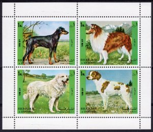 Sharjah 1972 VARIOUS DOGS Sheet Perforated Mint (NH)