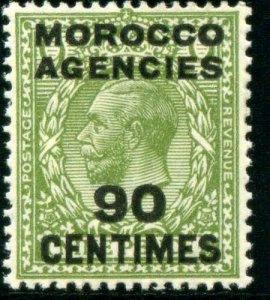 Morocco Agencies 1934 KGV 90c on 9d olive-green MLH. SG 209. Sc 420.