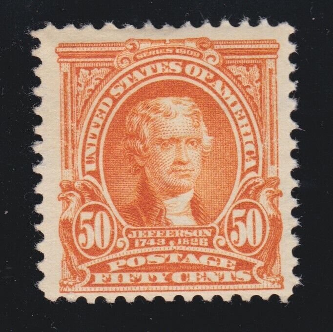US 310 50c Jefferson Mint F-VF OG LH SCV $400 (001)
