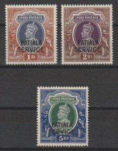 INDIA/PATIALA 1939/44 SG O82/84 MNH Cat £55