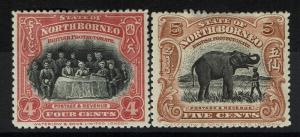 North Borneo SG# 54 and 55, Mint Hinged, Hinge Remnant -  Lot 022617