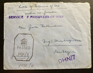 1940s Dehra Dun India POW Internment Camp #4 Cover To Berg Germany E Bethmann 1