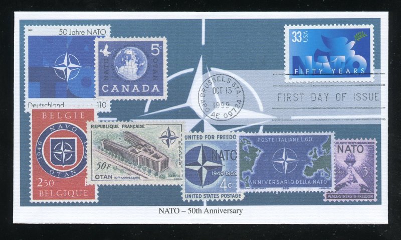 US 3354 NATO 50th anniversary UA Mystic cachet FDC