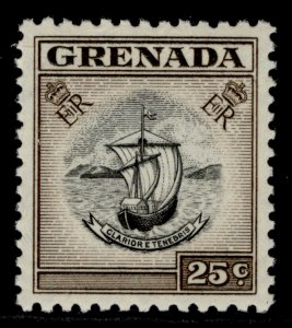 GRENADA QEII SG201, 25c black & sepia, LH MINT.