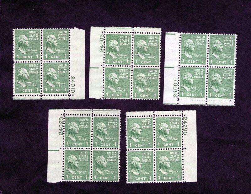804 Washington, MNH LOT/5 PB/4 (24000 #s)