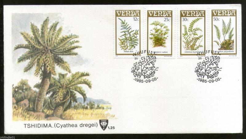 Venda 1985 Ferns Leaf Flower Trees Plants Flora Sc 124-27 FDC # 16448