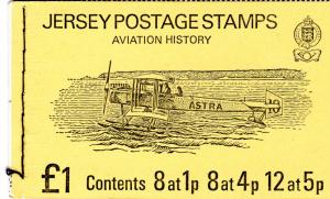 Jersey 1975 Sc# 35b,41b,42b Aviation History  Booklet (1) MNH