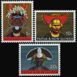 PAPUA NEW GUINEA 1968 - Scott# 253-5 Headdresses 5-20c NH