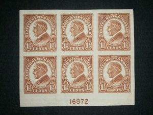 RIV: US MNH 576 Plate Block of Six FRESH 1 1/2 cent Harding 1925 mint Imperf 2E