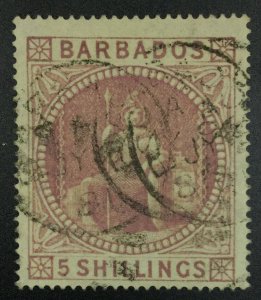 MOMEN: BARBADOS SG #64 USED **CERT** £300 LOT #62068