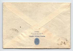 France 1933 Airmail Cover to UK / Rond Point Hotel - Z13770