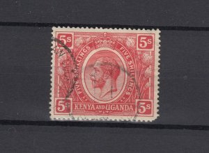 Kenya Uganda KGV 1922 5/- Carmine SG92 VFU JK6959