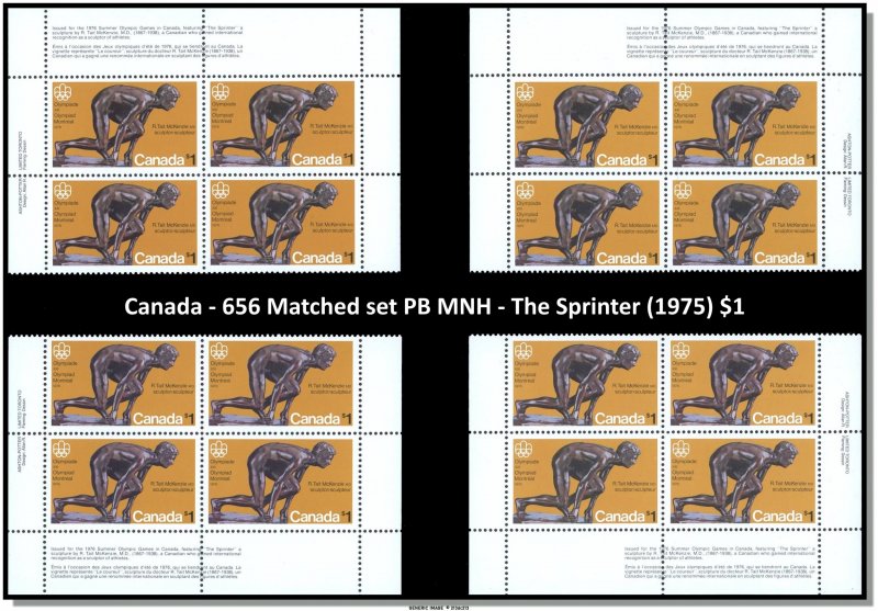 Canada - 656 Matched set PB MNH - The Sprinter (1975) $1 - CV 60.00$