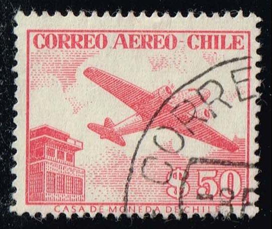 Chile #C186 Douglas DC-2 and Control Tower; Used (0.25)