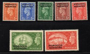 Great Britain Morocco Sc 263-9 1951 G VI stamp set mint NH