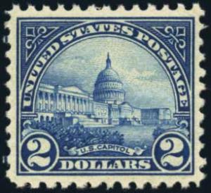 U.S. #572, 1923, $2 Deep Blue