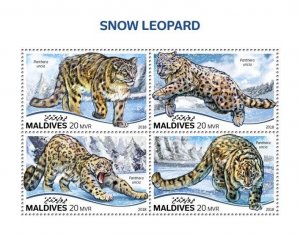 2018 MALDIVES SNOW LEOPARD. Yvert&Tellier Code: 6358-6361.  Michel Code: 7728-31