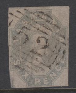 Tasmania 1858 6d Gray Lilac Chalon Imperf Scott#14 Fine Used