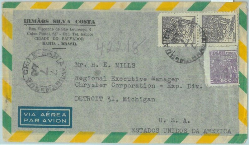 85990  - BRAZIL - POSTAL HISTORY -  Airmail COVER to the USA 1948