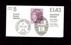 GB - #FN4a 1982 £1.43 Forces Postal Service booklet left selv. CV £3.00