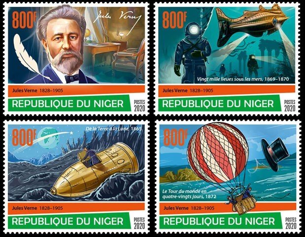 NIGER - 2020 - Jules Verne - Perf 4v Set - Mint Never Hinged