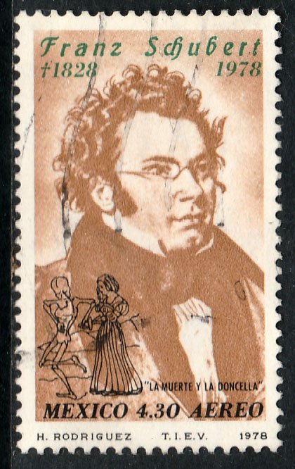 MEXICO C587 150th Anniv of the death of Franz Schubert USED.VF. (823)