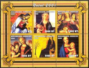 Mozambique 2001 Art Paintings Christmas Sheet MNH