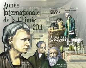 TOGO - 2011 - Int. Year of Chemistry - Perf Souv Sheet - Mint Never Hinged