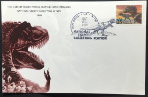 US #2422 MNH Single on Blank Card Dinosaur San Diego Stamp Collecting Month