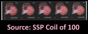 US 4868 Star-Spangled Banner F coil strip 5 SSP MNH 2014