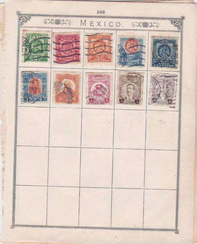 Mexico Stamps on Album Page ref  R 18838